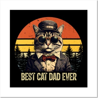 Vintage Best Cat Dad Ever Cat Daddy Fathers Day Posters and Art